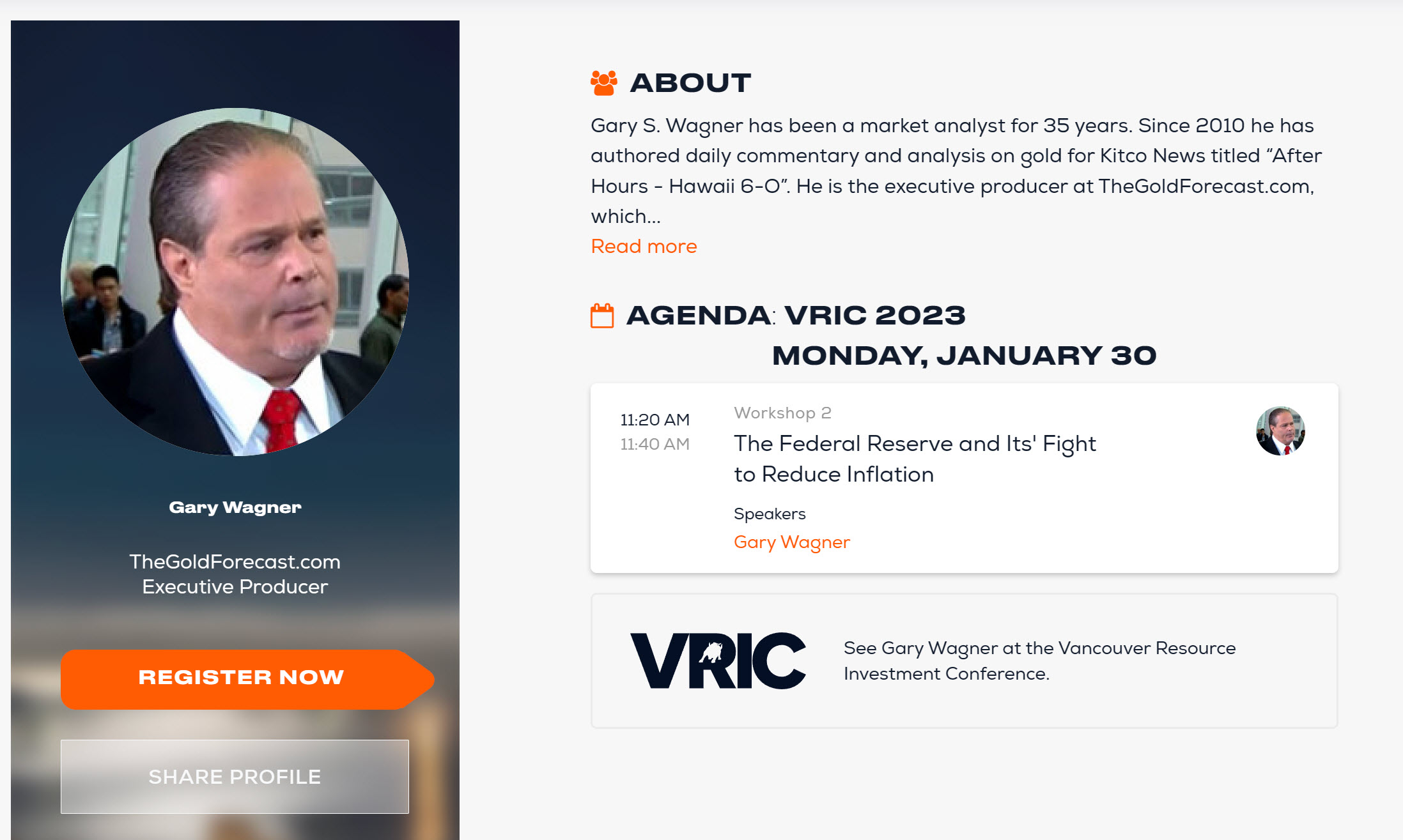 VRIC 2023 agenda