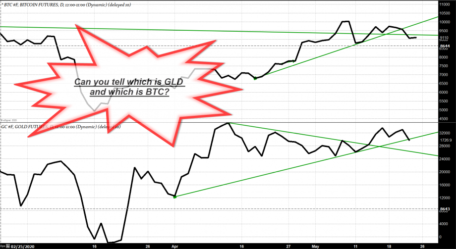 Gold and Bitcoin trading eerily in sync